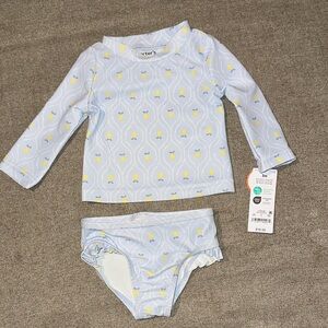Carter's Light Blue and Yellow Kids Rashguard Set
